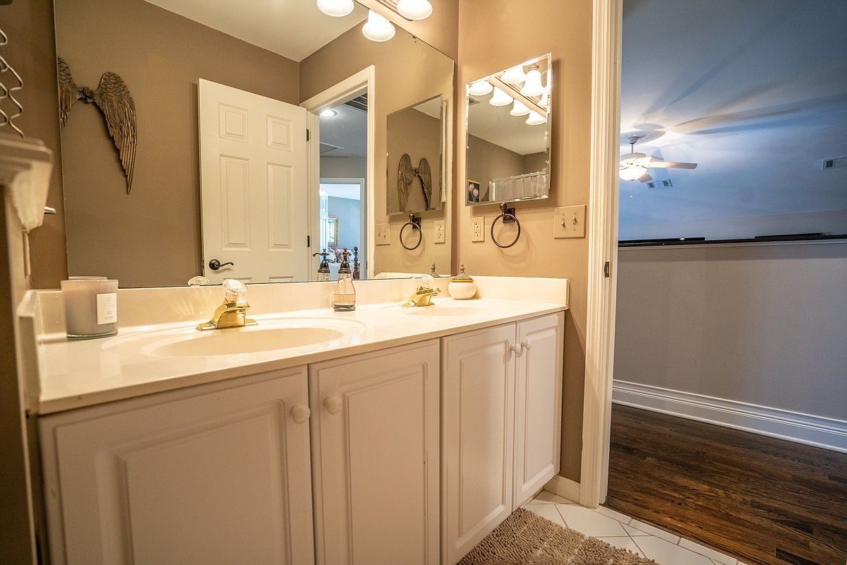 Bathroom vanity before renovation