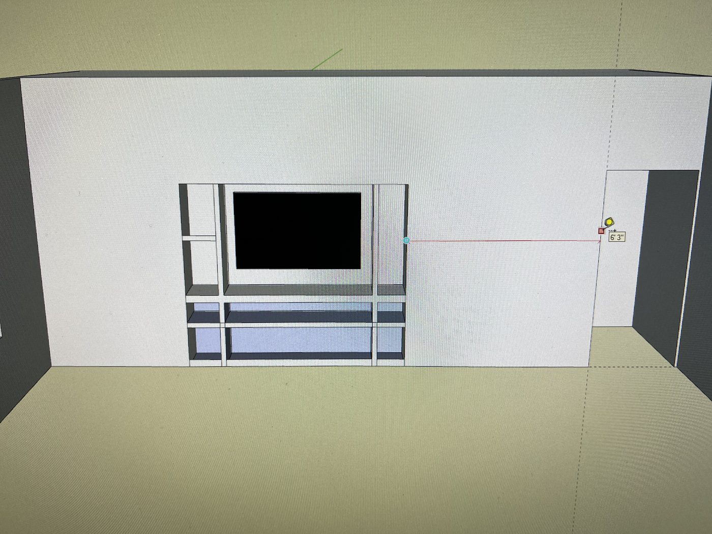 Built-in shelving design sketch
