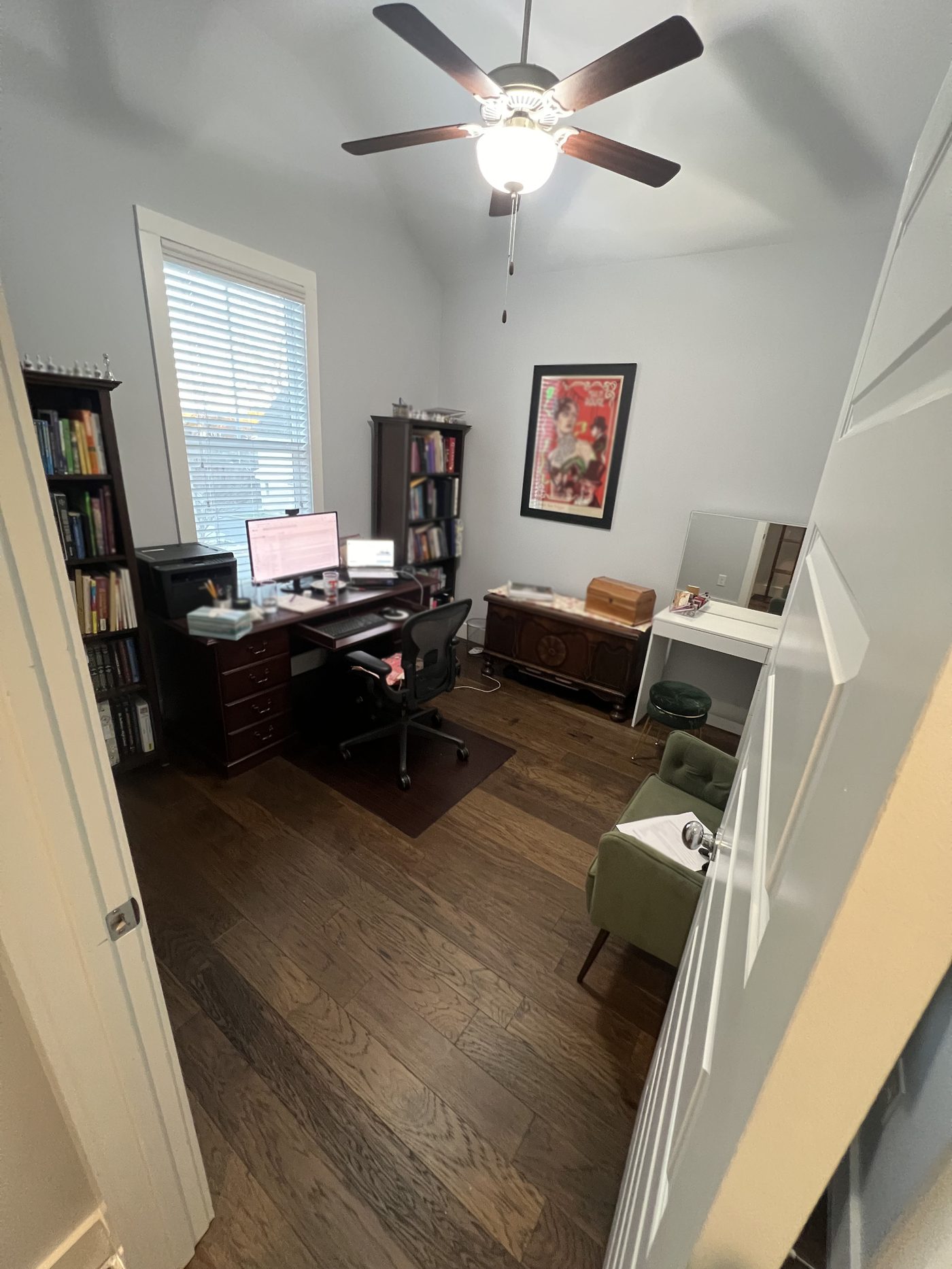 Finished hardwood floor after install